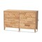 Baxton Studio Hosea Japandi Carved Honeycomb Natural 6-Drawer Dresser 246-13622-ZORO - alternate 4